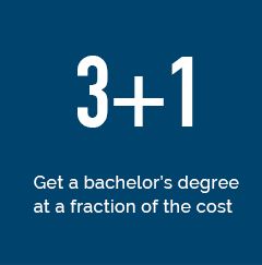 3+1 get a bachelor's degree at a fraction of the cost