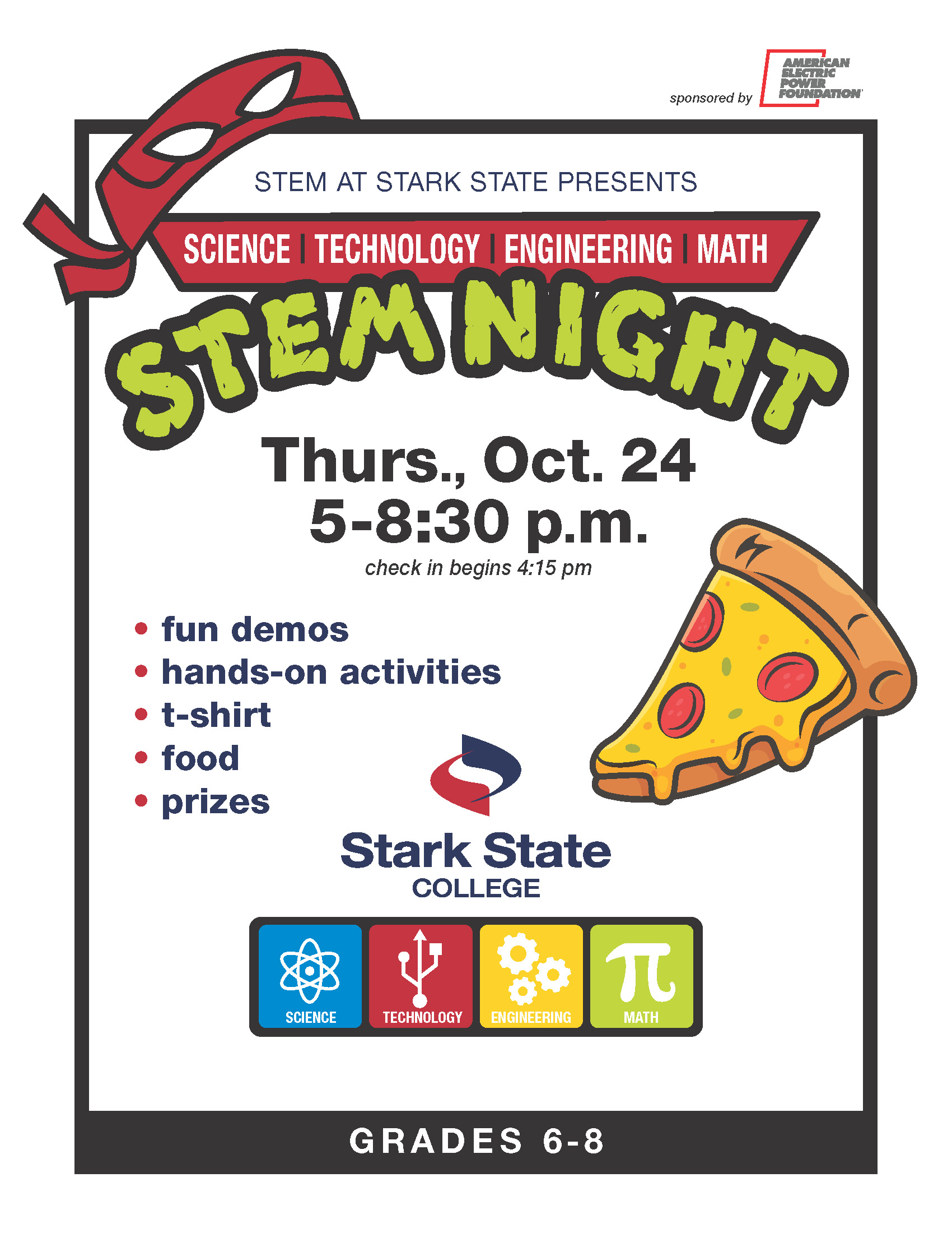 STEM at Stark State event on Oct. 24 at 5-8:30 pm for grades 6-8