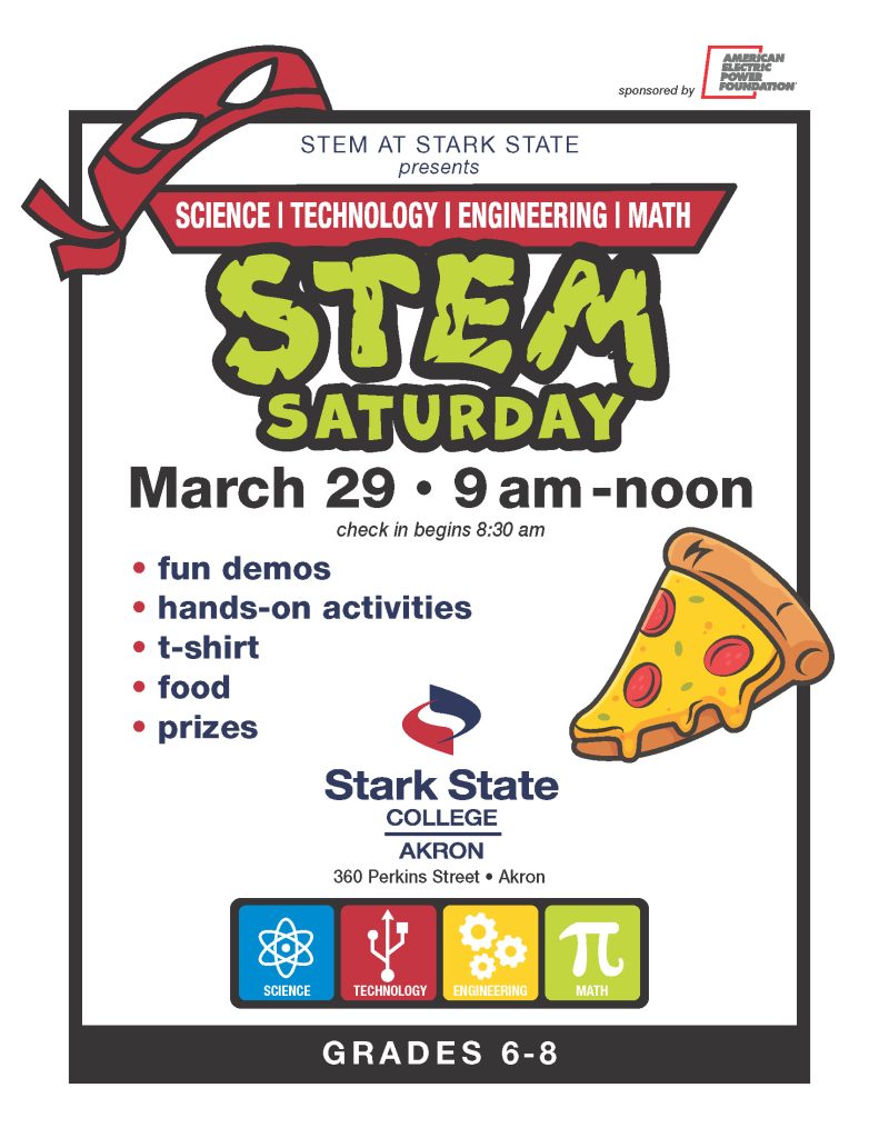 STEM Saturday at SSC Akron event on Mar. 29 at 9 a.m.-noon for grades 6-8